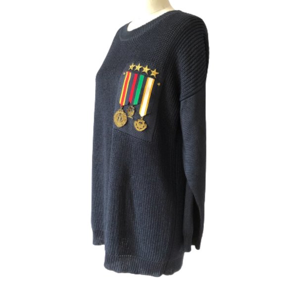 Military Motif Sweater by Linda Allard Ellen Tracy - Picture 6 of 16